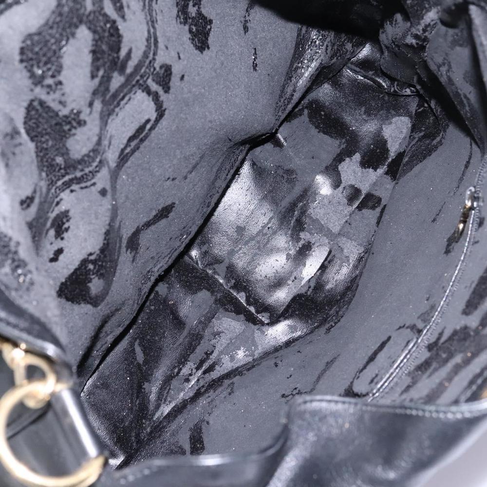 GUCCI Bamboo Hand Bag Leather 2way Black Gold 001 1014 1577 0 Auth nb190 - Picture 10 of 16